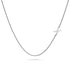 Bold Alphabet Letter Initial Charm Necklace in White Gold Tone